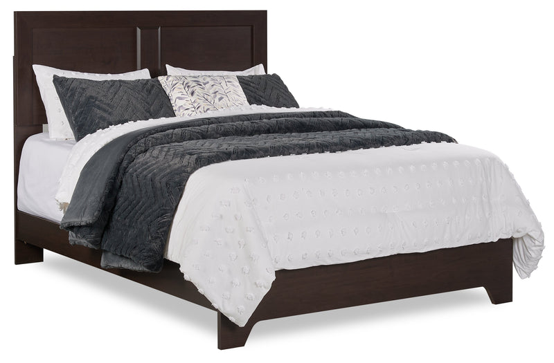 Yorkdale Queen Bed - Brown|Grand lit à panneaux Yorkdale - brun|265QBED