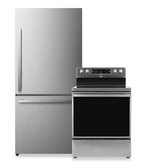 Ensemble de 2 électroménagers Hisense pour la cuisine - acier inoxydable 