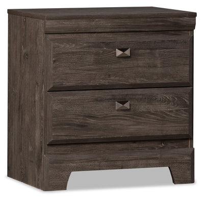 Yorkdale Grey Nightstand - {Contemporary} style Nightstand in Alabaster Oak {Engineered Wood}