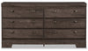 ["Commode Yorkdale de 61,4 po (L) x 32,3 po (H) à 6 tiroirs pour la chambre à coucher, fabriquée au Canada - grise"]