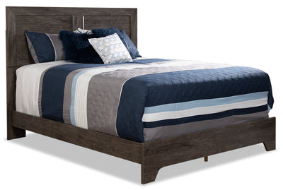 Yorkdale Panel Bed with Headboard & Frame, Made in Canada, Grey - Queen Size | Lit à panneau Yorkdale fabriqué au Canada avec tête de lit et cadre de lit, gris - format grand lit