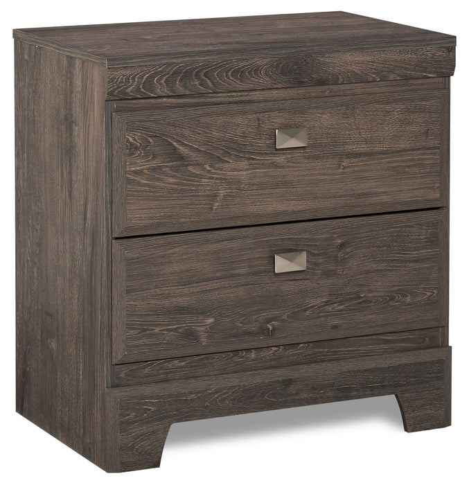 Table de nuit Yorkdale de 23,5 po (L) x 24,7 po (H) à 2 tiroirs, fabriquée au Canada - grise