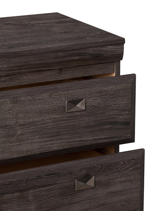 Ensemble de chambre à coucher Yorkdale 5 pièces avec lit à panneau, commode et miroir, gris - format grand lit