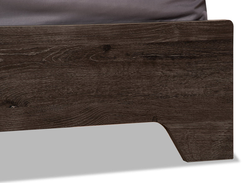 Ensemble de chambre à coucher Yorkdale 5 pièces avec lit à panneau, commode et miroir, gris - format grand lit
