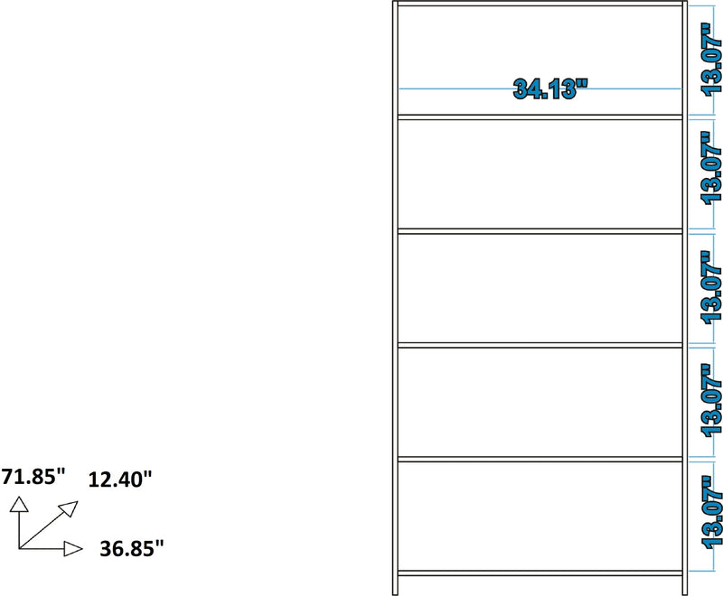 Bibliothèque classique Olinda de Manhattan Comfort avec 5 tablettes - brun noix