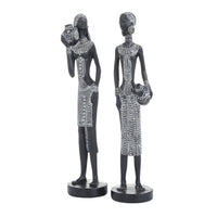 Femme africaine de 14 po en polystyrène - ensemble de 2