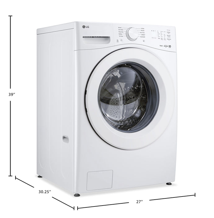 Laveuse LG à chargement frontal à très grande capacité de 4,5 pi3 avec lavage avec IA - blanche - WM3420CW