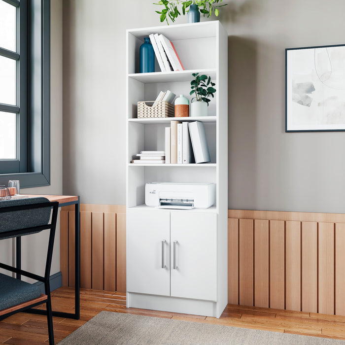 Armoire pratique Catarina de Manhattan Comfort avec 5 tablettes - blanche