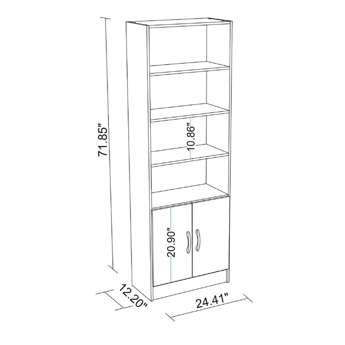 Armoire pratique Catarina de Manhattan Comfort avec 5 tablettes - blanche