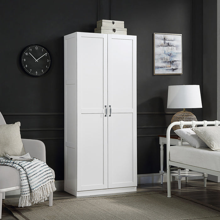 Armoire de rangement autoportante moderne Hopkins de Manhattan Comfort avec 7 tablettes - grise