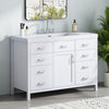 Resina 48 Inch Single Sink Bathroom Vanity with Resin Sink and 6 Drawers, White | Resina Meuble-Lavabo Simple 48 po avec Vasque en Resine et 6 Tiroirs, Blanc