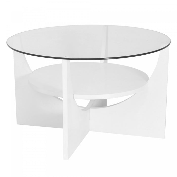 Table à café contemporaine en forme de U - blanche