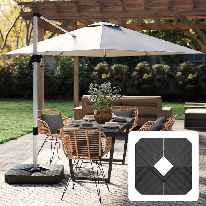 Outsunny Lot de 4 poids de base de parasol 132 lb eau ou 176 lb sable, noir