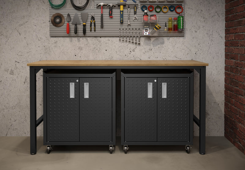 Ensemble de garage moderne Fortress 3 pieces en gris charbon