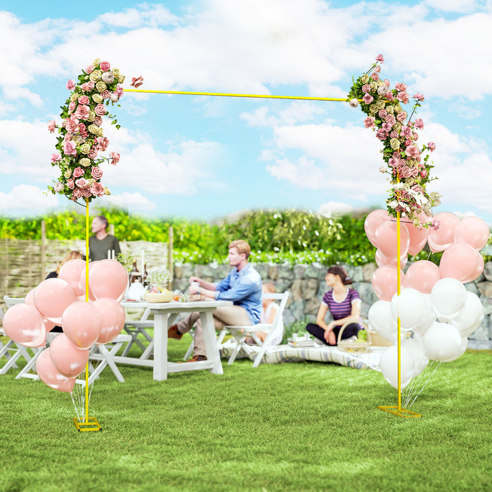 Outsunny Arche De Mariage , Support De Toile De Fond En Metal, Dore