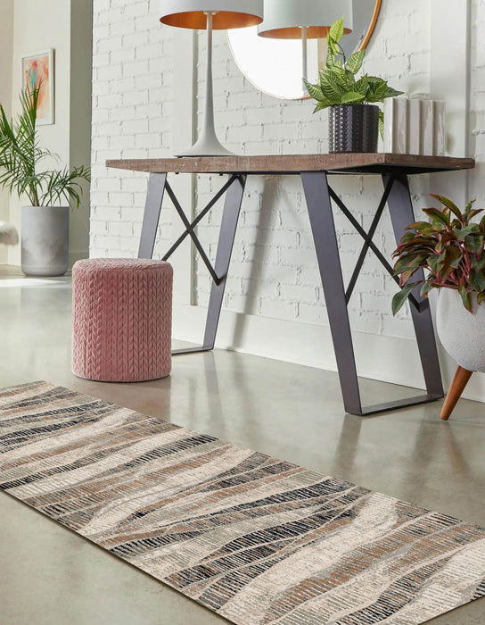 Tapis Contemporain Briar 2'2\" x 7'7\" en Gris