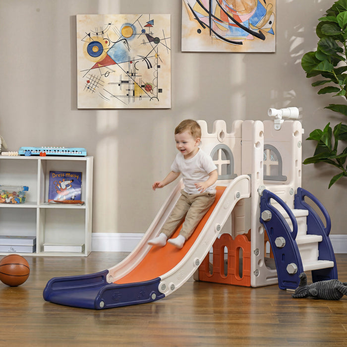 Qaba Toboggan 5 en 1 pour Tout-Petits de 1 a 3 Ans, Usage Interieur, Orange