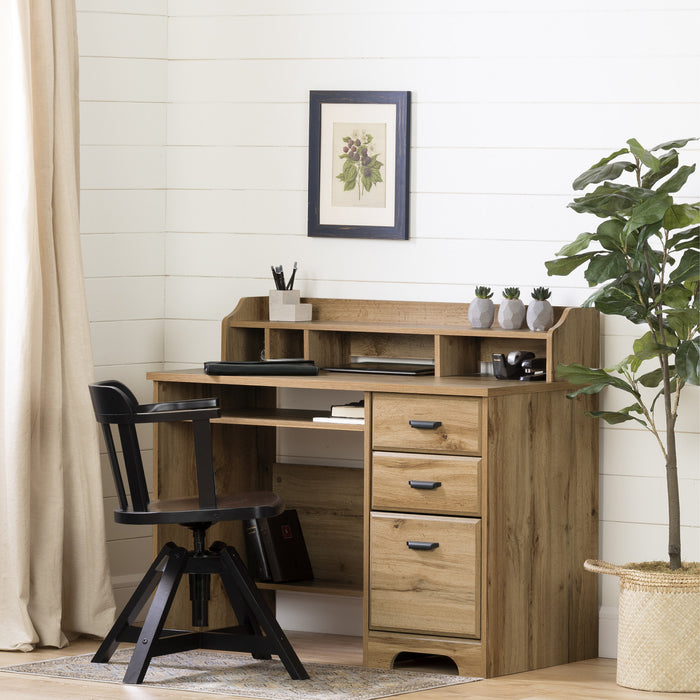 Versa Bureau De Travail Pour Ordinateur Avec Huche - Chene Nordique