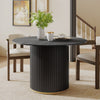Cove 47.25" Round Pedestal Dining Table for 4-5 People, Black | Table a manger ronde a piedestal Cove 47,25 pouces pour 4 a 5 personnes, noir