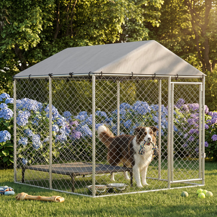 Enclos pour Chien avec Porte d’Entree, Ideal Petits et Moyens Chiens