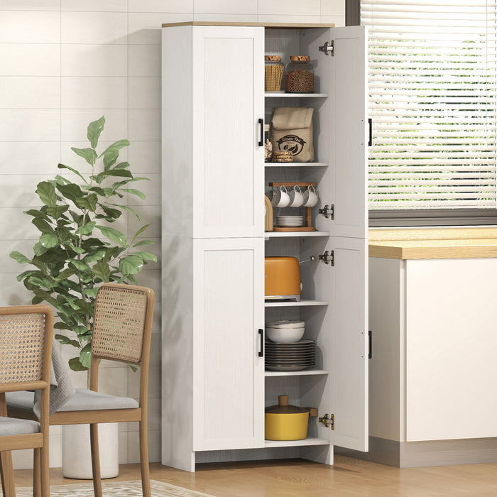 HOMCOM Armoire de rangement 67\" a 4 portes avec etageres reglables blanc