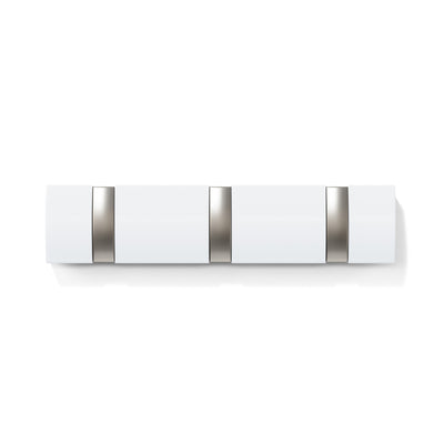 Umbra 3 Flip Wall-Mounted Hooks - White|3 crochets muraux Flip de Umbra - blancs
