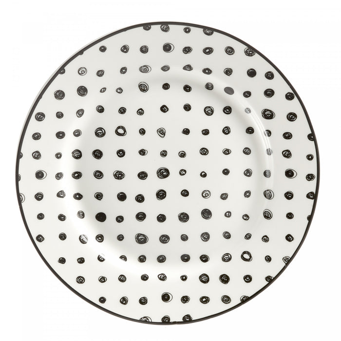 H2K Ensemble de Vaisselle Sketch en Porcelaine 12 Morceaux
