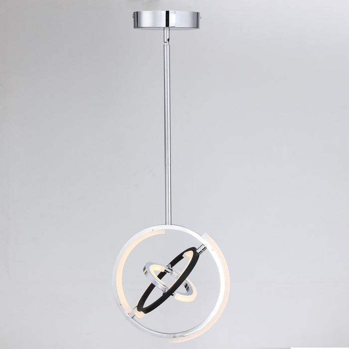 Luminaire suspendu de la collection Trilogy avec lumière à DEL intégrée de 13 po - nickel poli