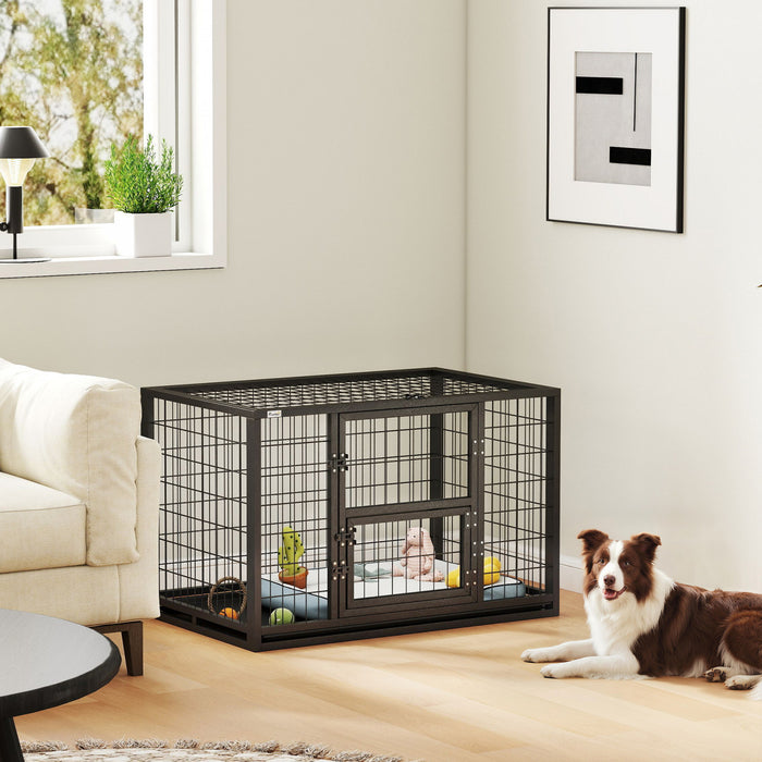 Cage Robuste pour Chien de 94 cm, Chenil Metallique avec Plateau