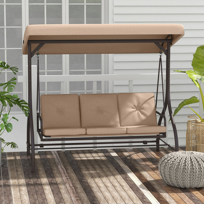 Outsunny Chaise Balancoire De Patio 3 Places Avec Auvent Lit Balancoire