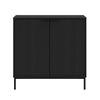 Armoire décorative de rangement mince Nordika à 2 portes - noire