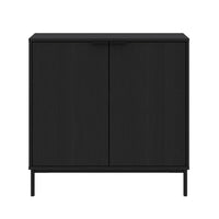  Armoire décorative de rangement mince Nordika à 2 portes - noire