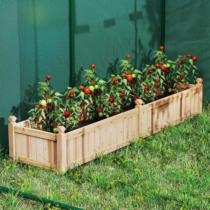 Costway En Bois Souleve Lit De Jardin Exterieur Rectangulaire Planter Boite Whth Trous De Drainage, Naturel