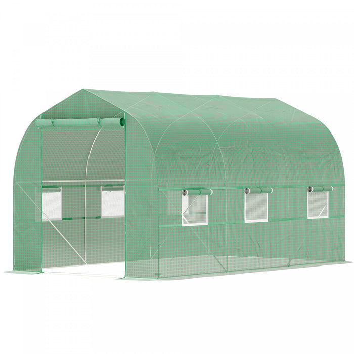 Outsunny Serre Tunnel Pour Plantes D'exterieur 6,6' X 11' X 7', Vert