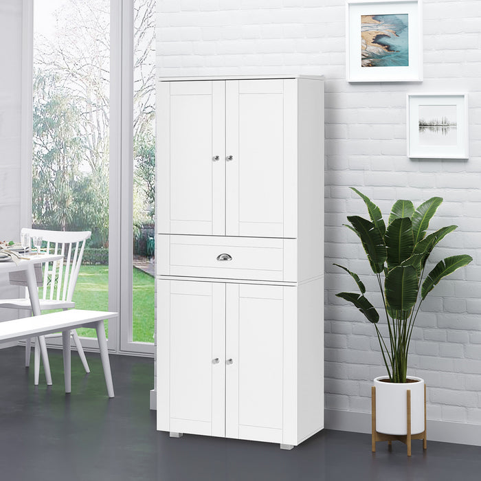 HOMCOM Armoire de cuisine autoportante de 72\" avec 2 grandes