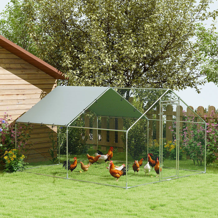Poulailler metallique, enclos de 10,2 m²