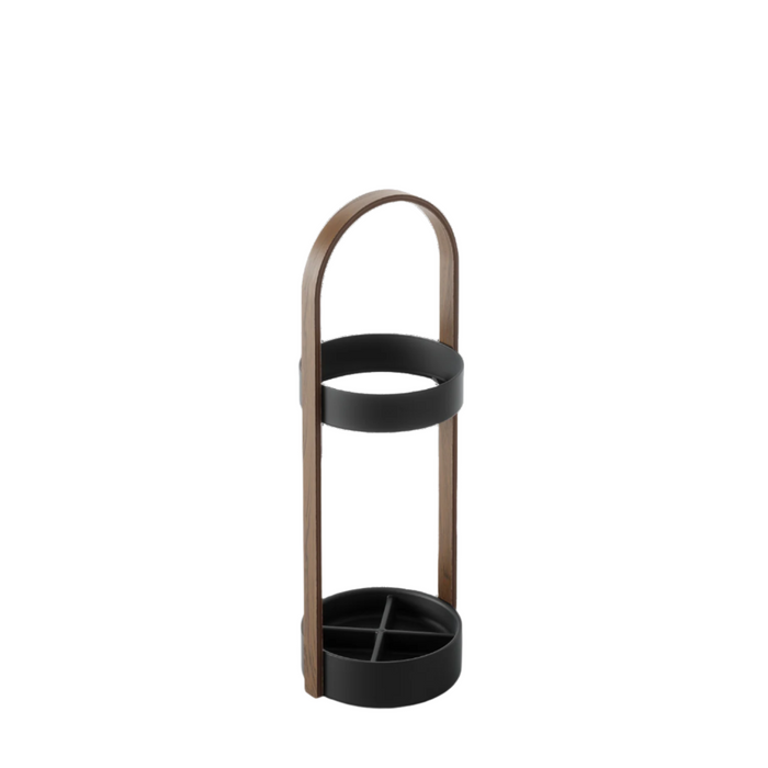 Support à parapluie moderne Bellwood de Umbra en acier - noir et noyer