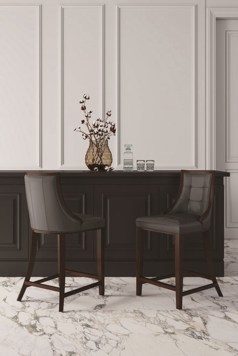 Tabouret de comptoir traditionnel en bois Fifth Avenue avec assise rembourree, graphite - Lot de 2