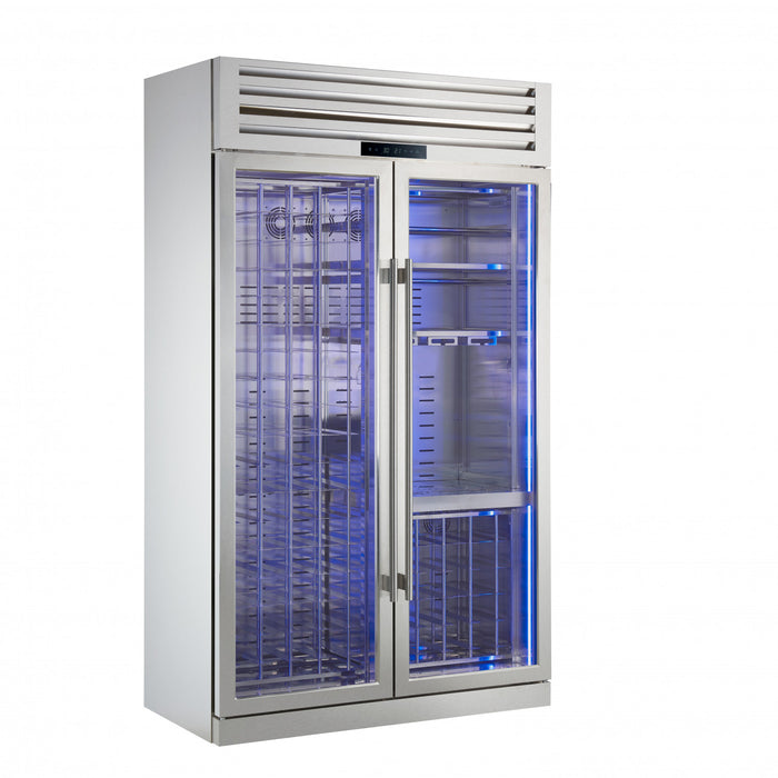 Refroidisseur a vin Abruzzo de48\" double zone,30 pi³, capacite de 130 bouteilles,acier inoxydable-FWCDR6680-48S