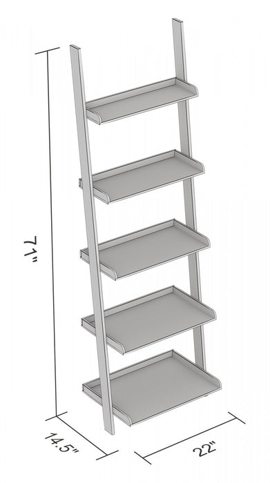 Meuble de rangement étagère murale de 70 po à 5 étages avec bordures encadrées - gris clair