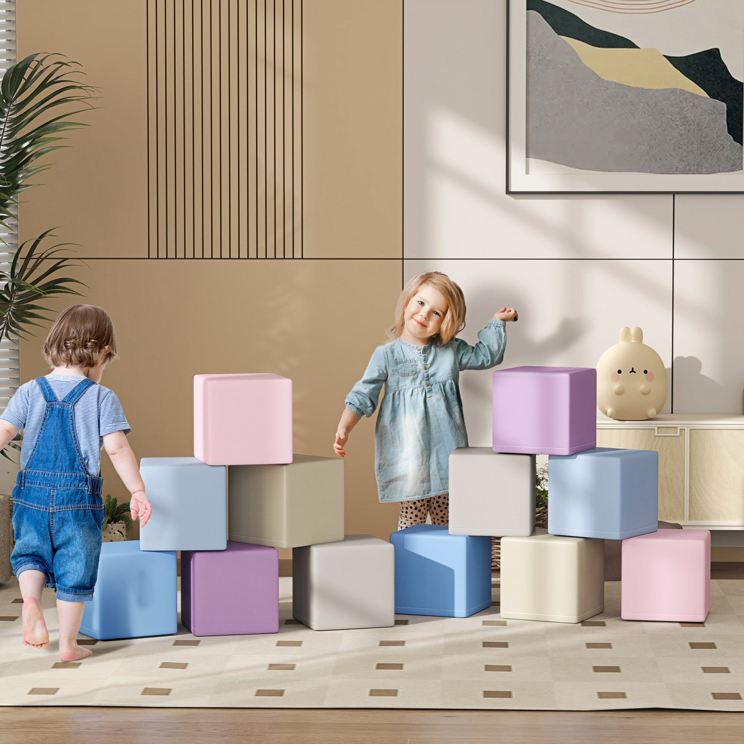 Blocs de construction souples en mousse EPE multicolores, jouet d'escalade et de motricité Blocs de construction souples en mousse EPE multicolores, jouet d'escalade et de motricité