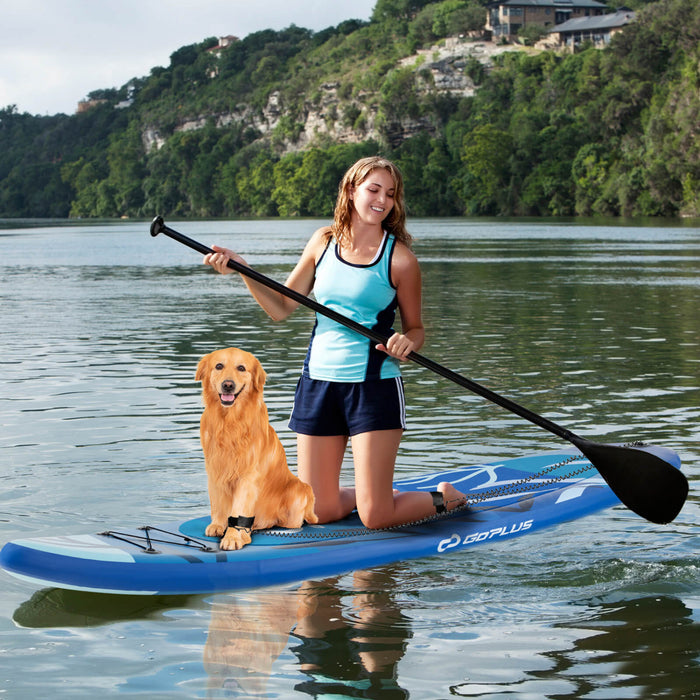 Petite Planche Gonflable De Sup Goplus, Planche De Pagaie Portable Avec Des Anneaux 5d