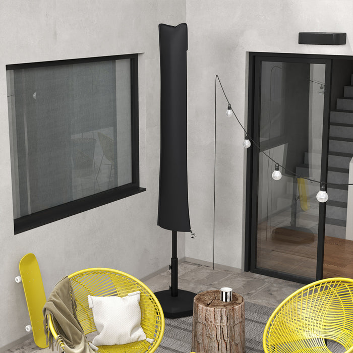 Housse pour parasol Outsunny, protection pour parasol deporte avec fermeture eclair, noir