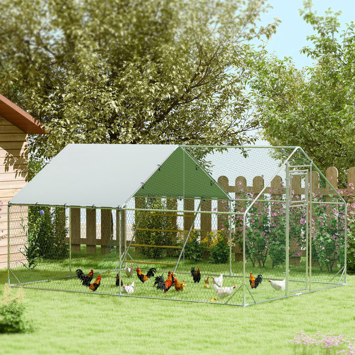 Grand Poulailler En Metal Avec Couvercle Pour 12-18 Poulets