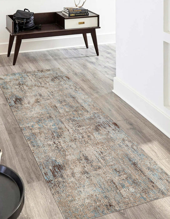 Tapis Traditionnel Malia 2'6\" x 8'0\" en Bleu