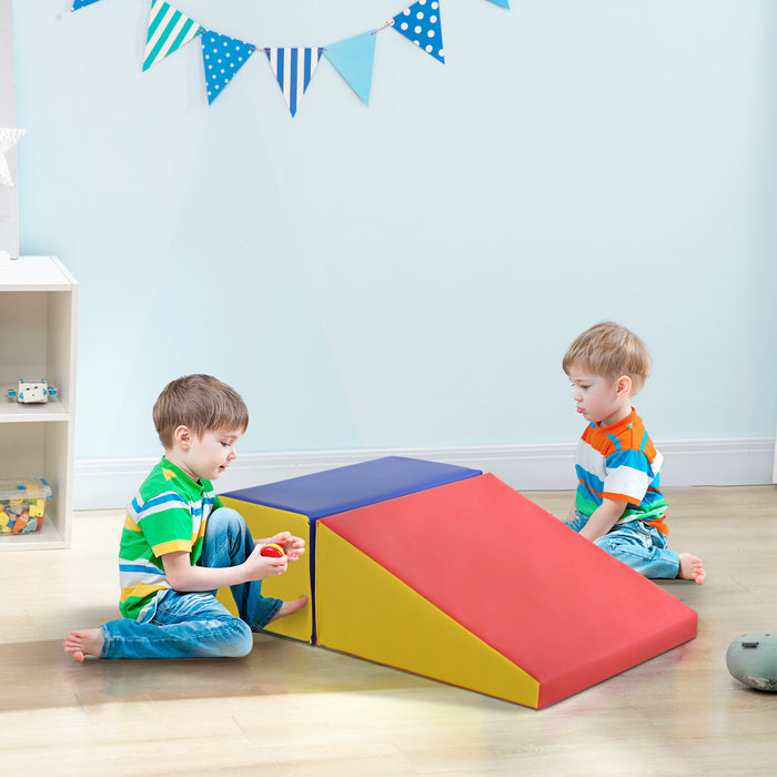 Soozier Ensemble De Jeu D'activites D'escalade Et De Rampement 2 Pieces Ensemble De Jeu En Mousse Securisee Douce Pour Tout-petit Enfant D'age Prescolaire Equipement De Jeu Interieur Multicolore