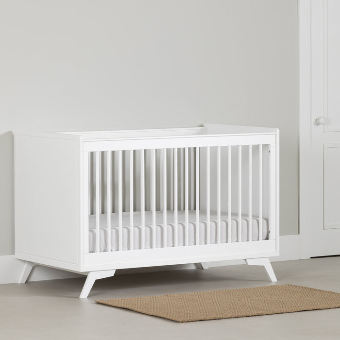 Lit de bébé Milos à hauteur réglable - blanc solide