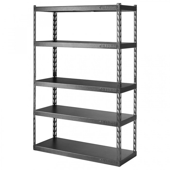 Étagère EZ Connect de 48 po de largeur à 5 tablettes de 18 po de profondeur de Gladiator - granite martelé