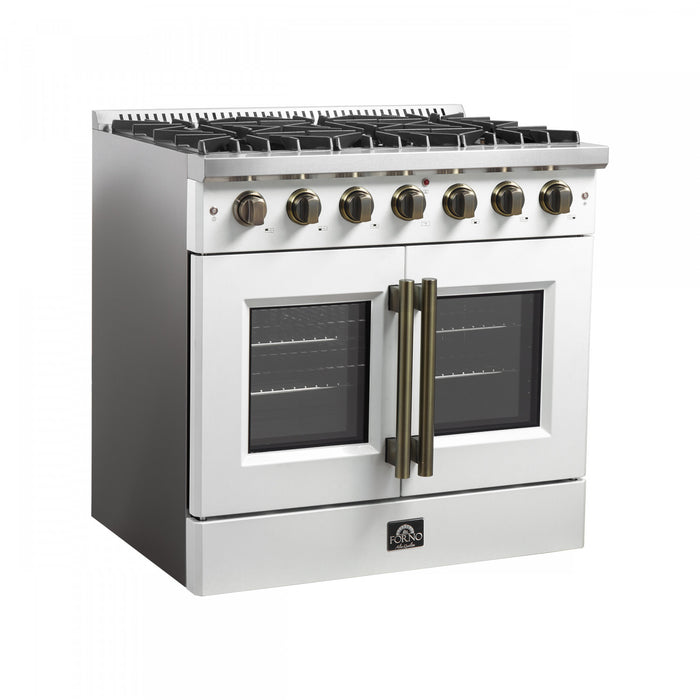 Cuisiniere a gaz blanche Galiano 36 pouces, 4,32 pi³ – FFSGS6444-36WHT