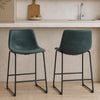 HOMCOM Bar Stools Set of 2, Counter Height Barstools with Back